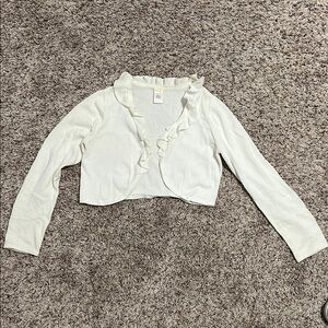 Gymboree White Ruffle Cardigan